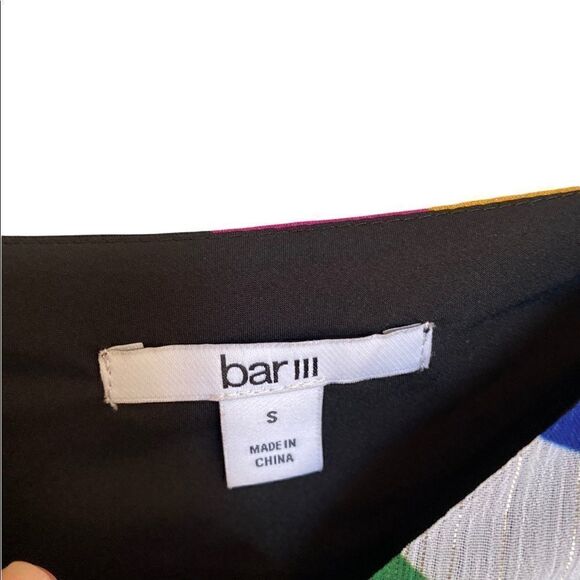 NWT Bar III Boho Sunset Rainbow Shine Asymmetric A Line Dress Size Small - Picture 5 of 8